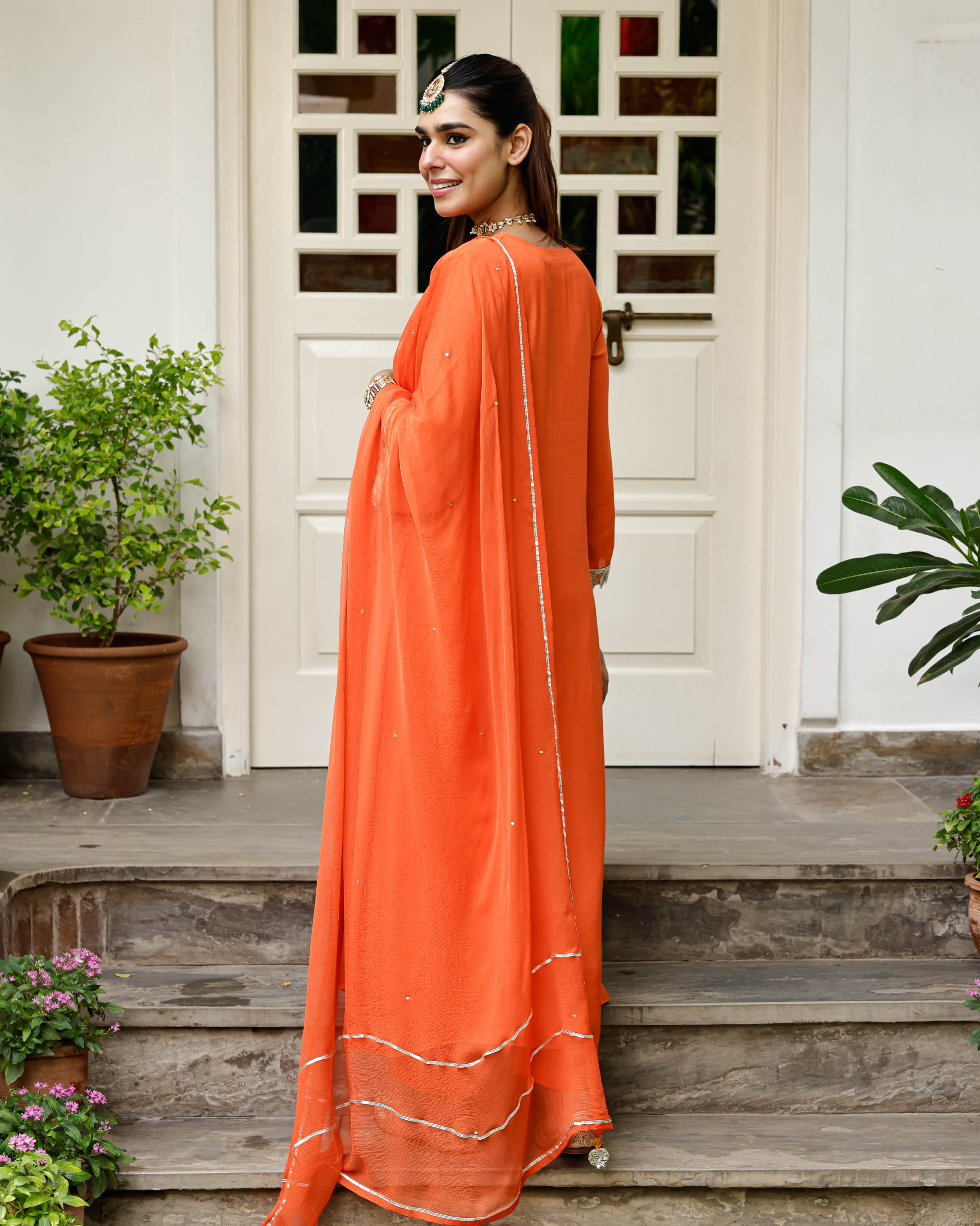 Orange Myra Suit Set