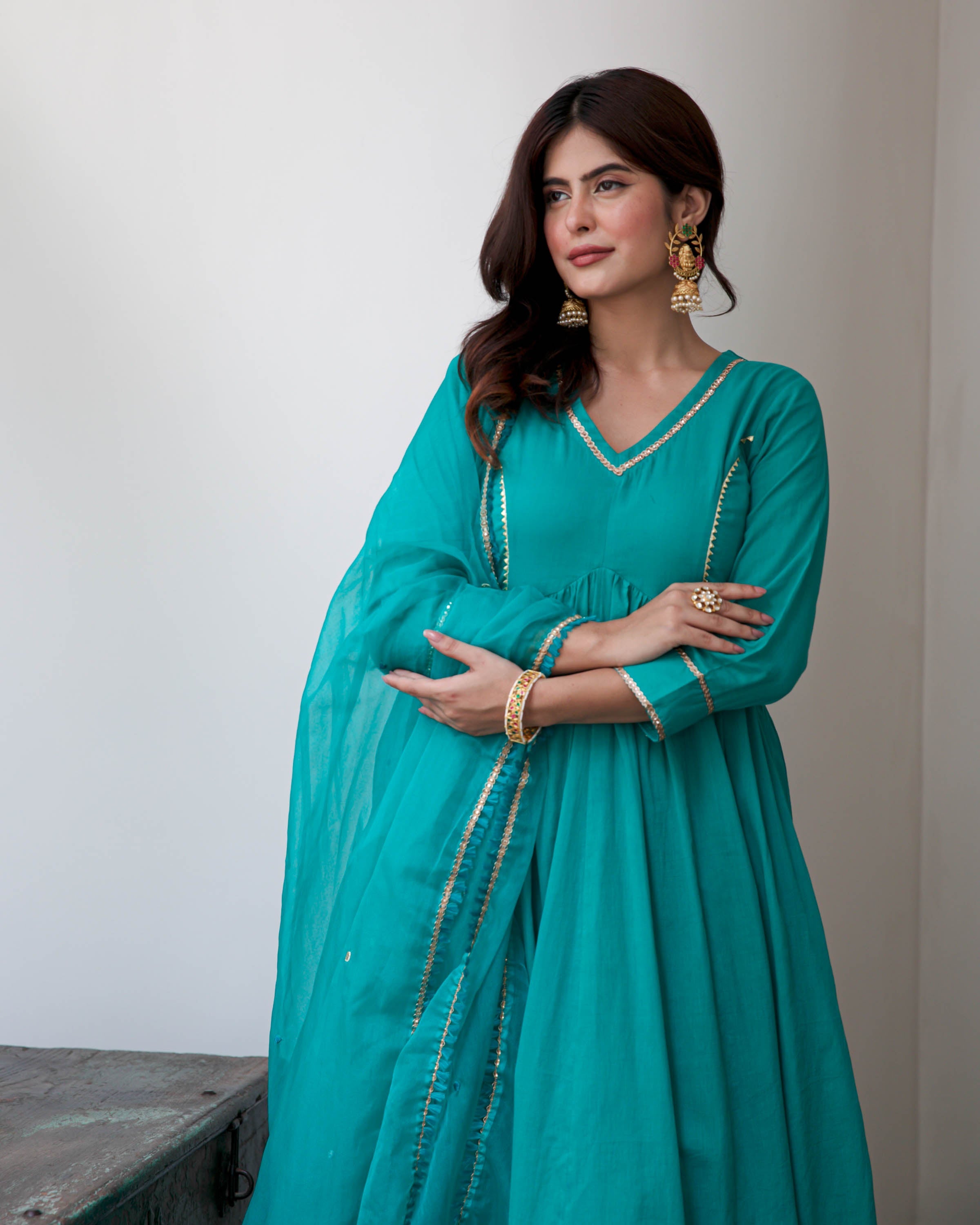 Seagreen Cotton Suit Set