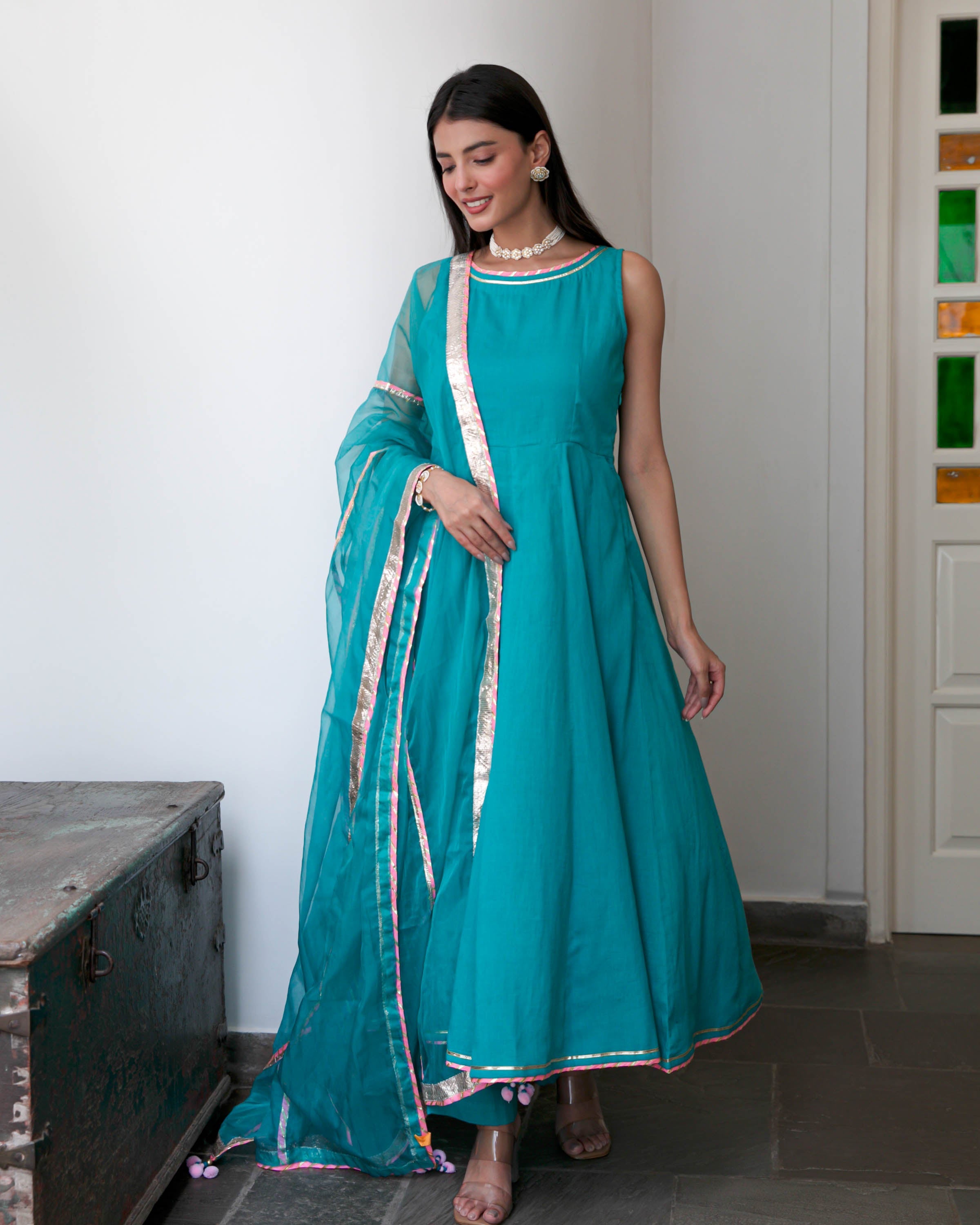 Cut Slevees Cotton Suit Set