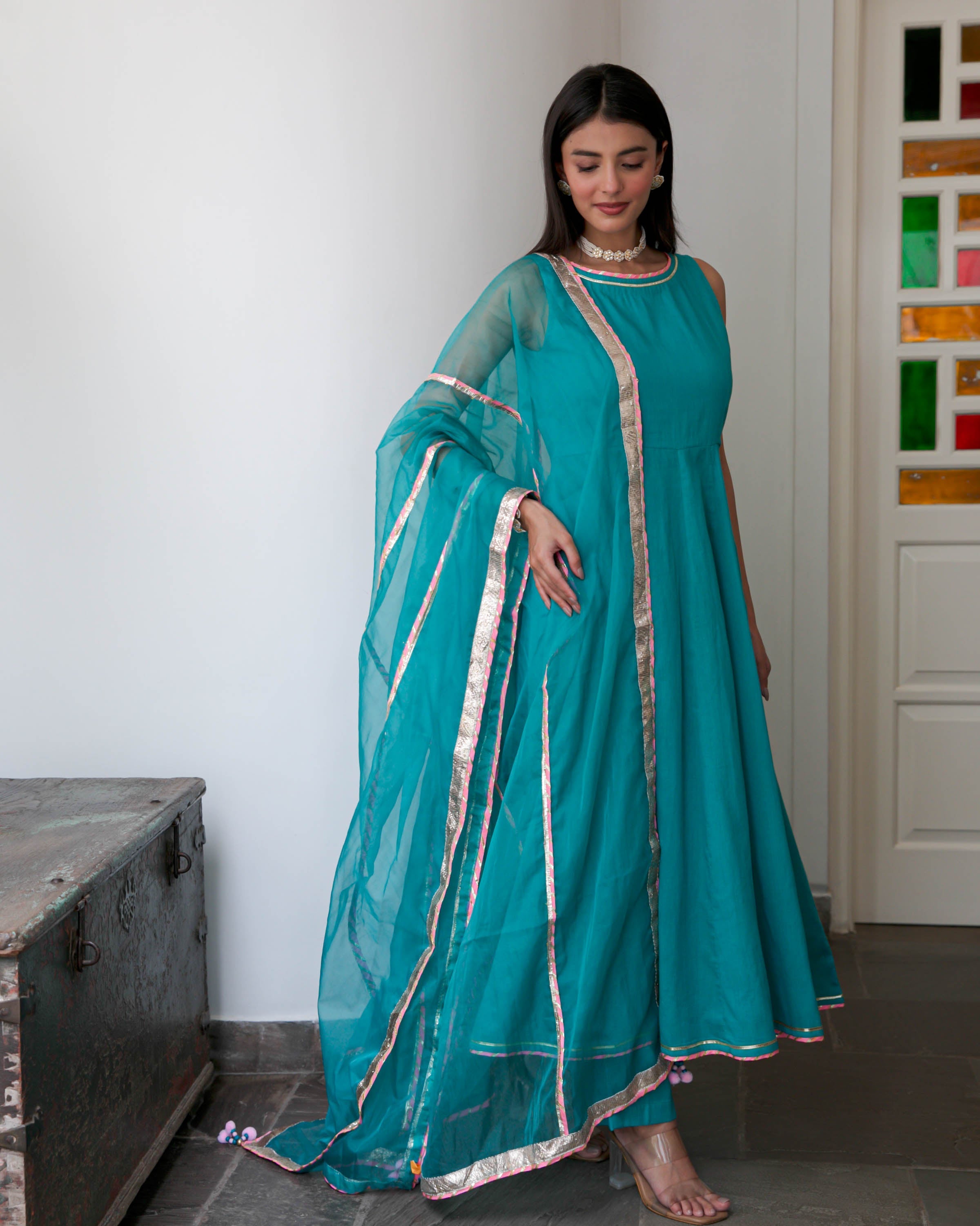 Cut Slevees Cotton Suit Set