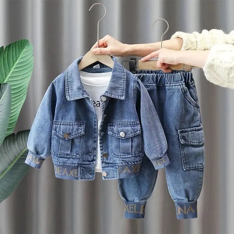 Boys Stylish Denim Blue Co-ord 2 pc set
