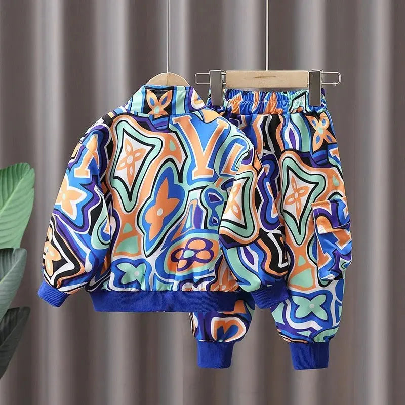 Boys Blue Printed Co-ord Set