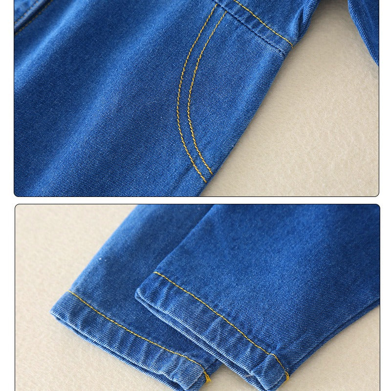 Classic Safari Baby Boys and Girls Denim Jumpsuit