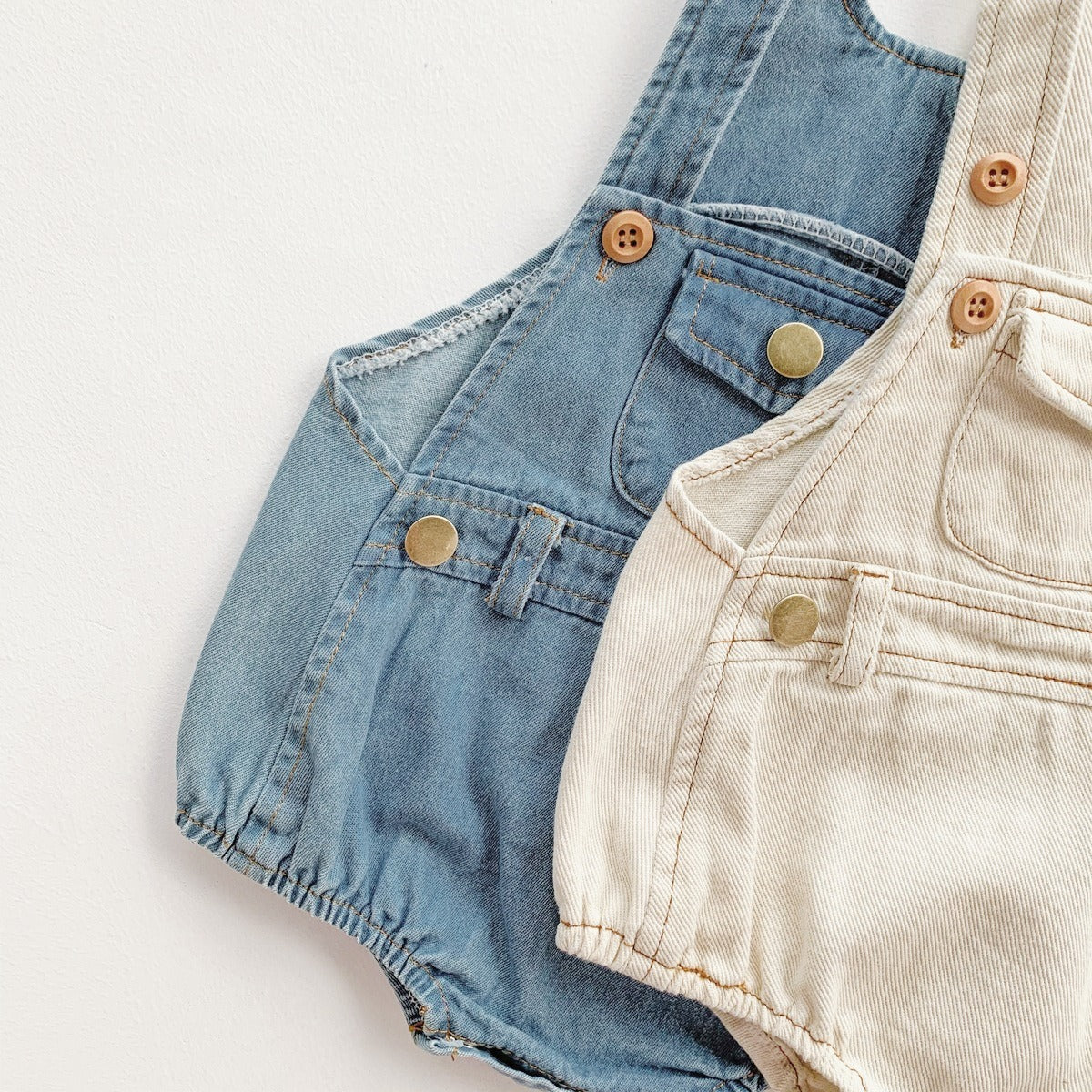 Denim Baby Boys and Girls Romper with Cap