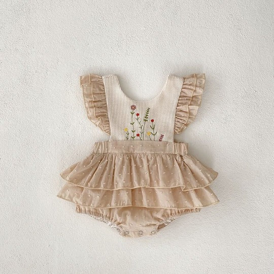 Elina Soft Ruffle Baby Girls Romper Dress