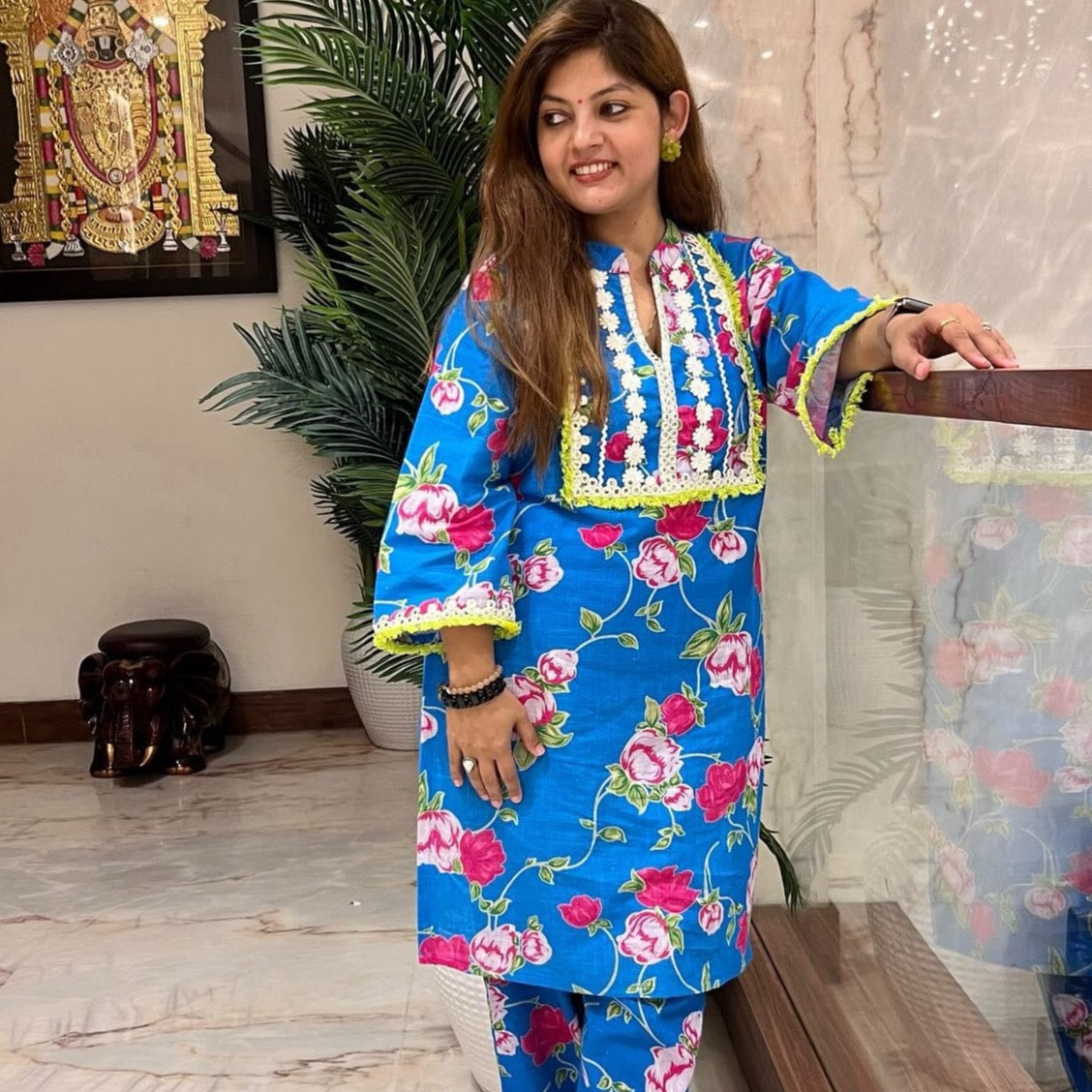 Bunaai Aarini Cotton Kurta Set