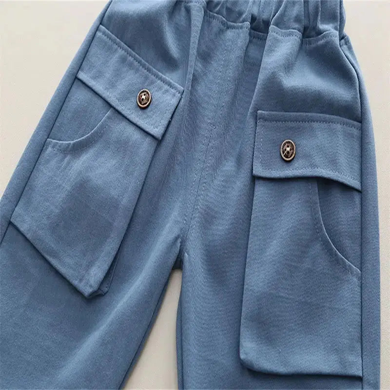 Boys Trendy Colorblock Shacket, Tee and Pants 3 Pcs Set