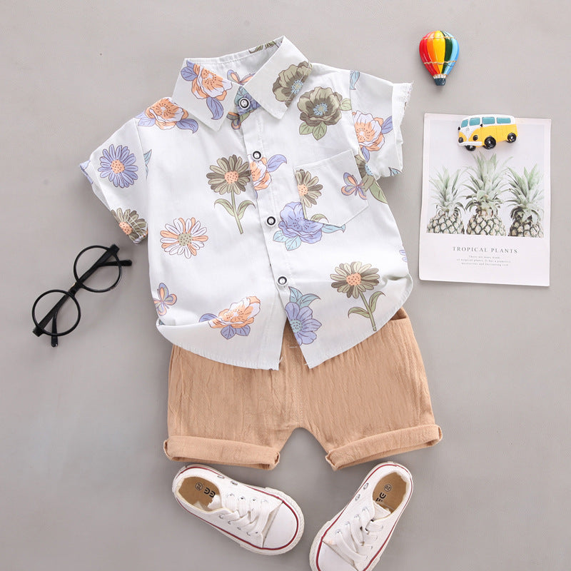 Floral Shirt and Shorts Boys Set