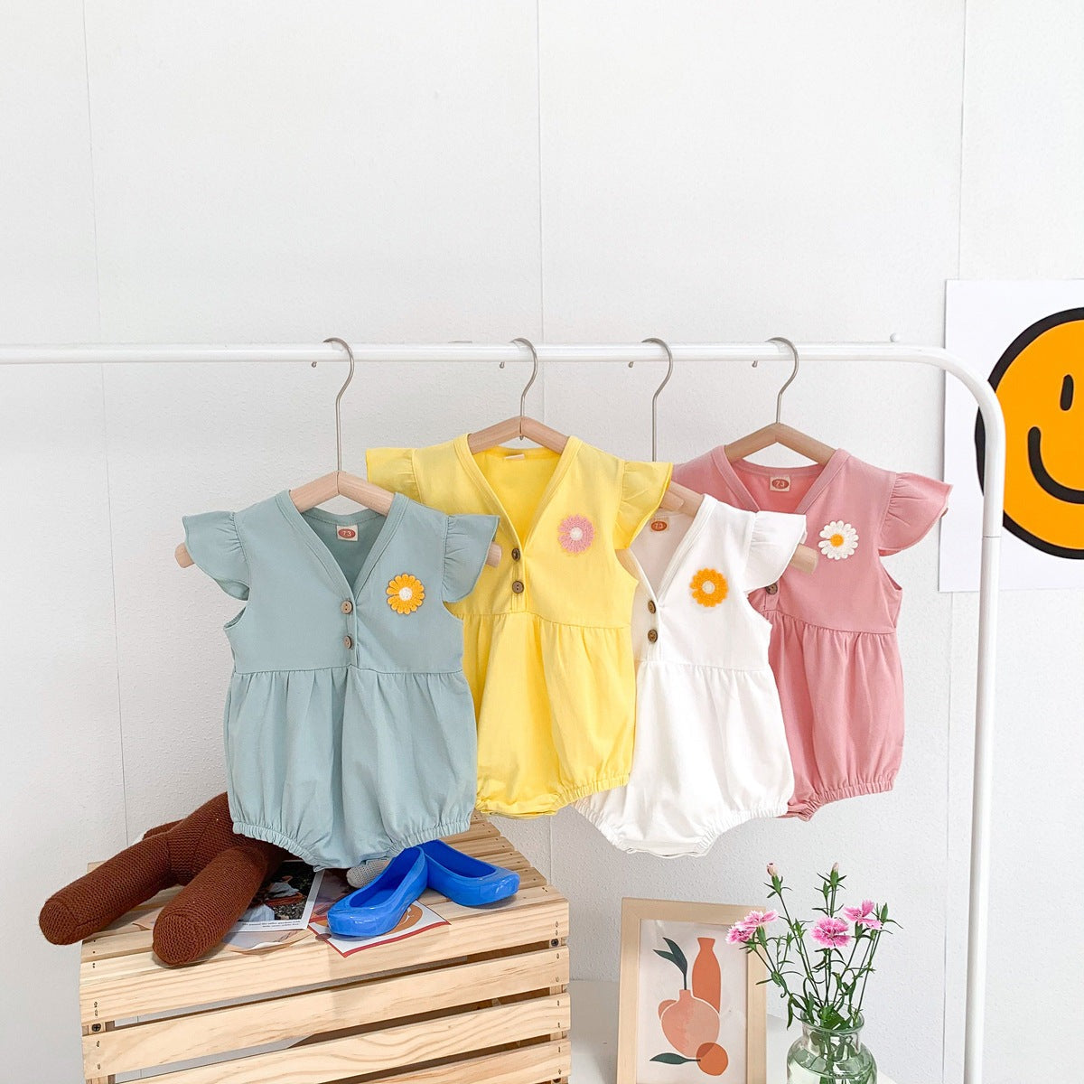 Flower Everyday Baby Comfy Girls Romper