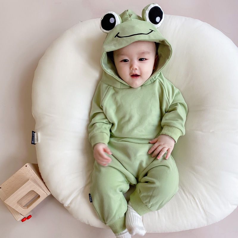 Frog Eyes Hooded Baby Boy and Girl Onesie