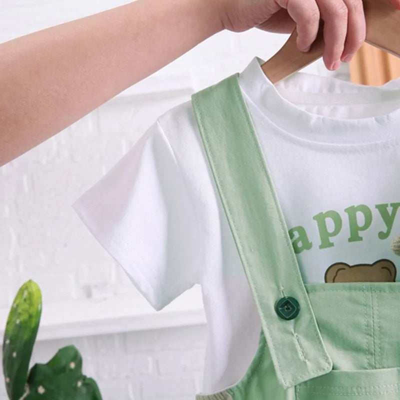 Happy Day Bear Hanging Boy Girl Jumpsuit