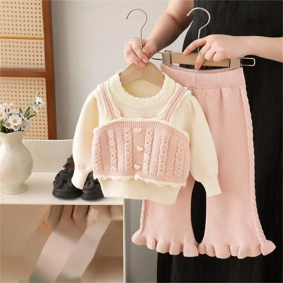 Girls Camisole Top With T-shirt And Pants 3 Pcs Set