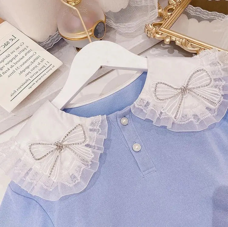 Girls Party Wear Top And Pleated Skirt