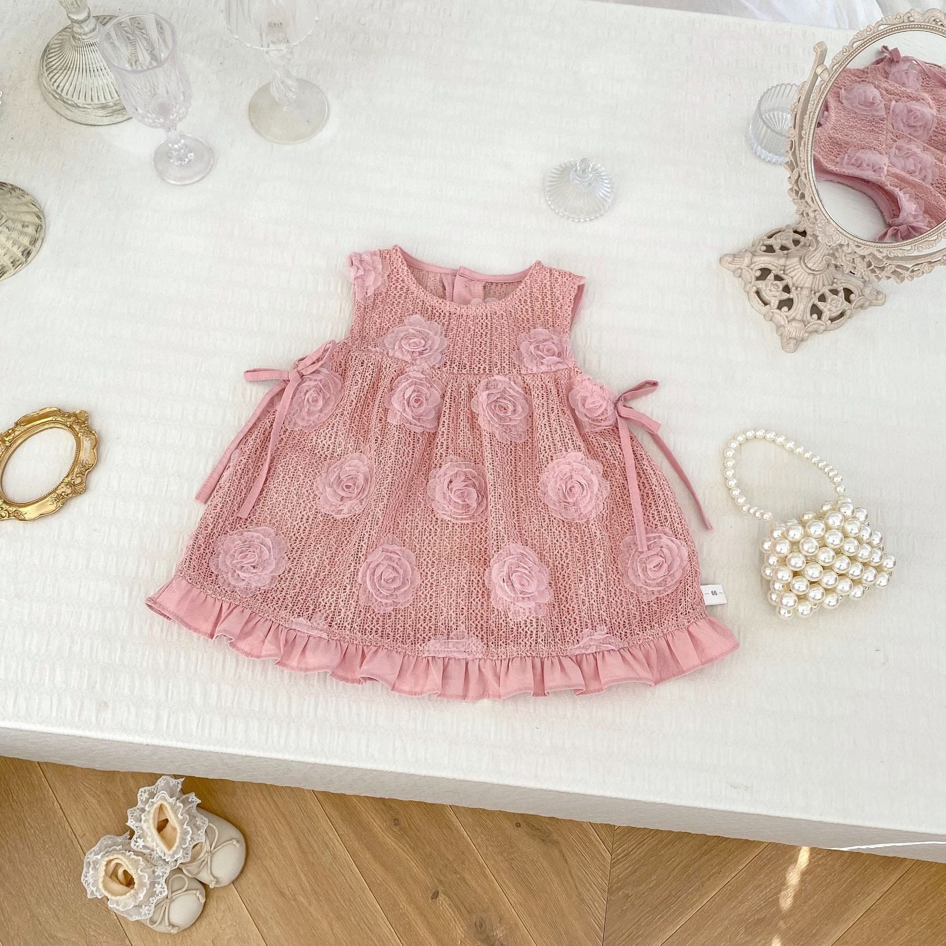 Layla 2 in 1 Baby Girls Romper and Dress Set