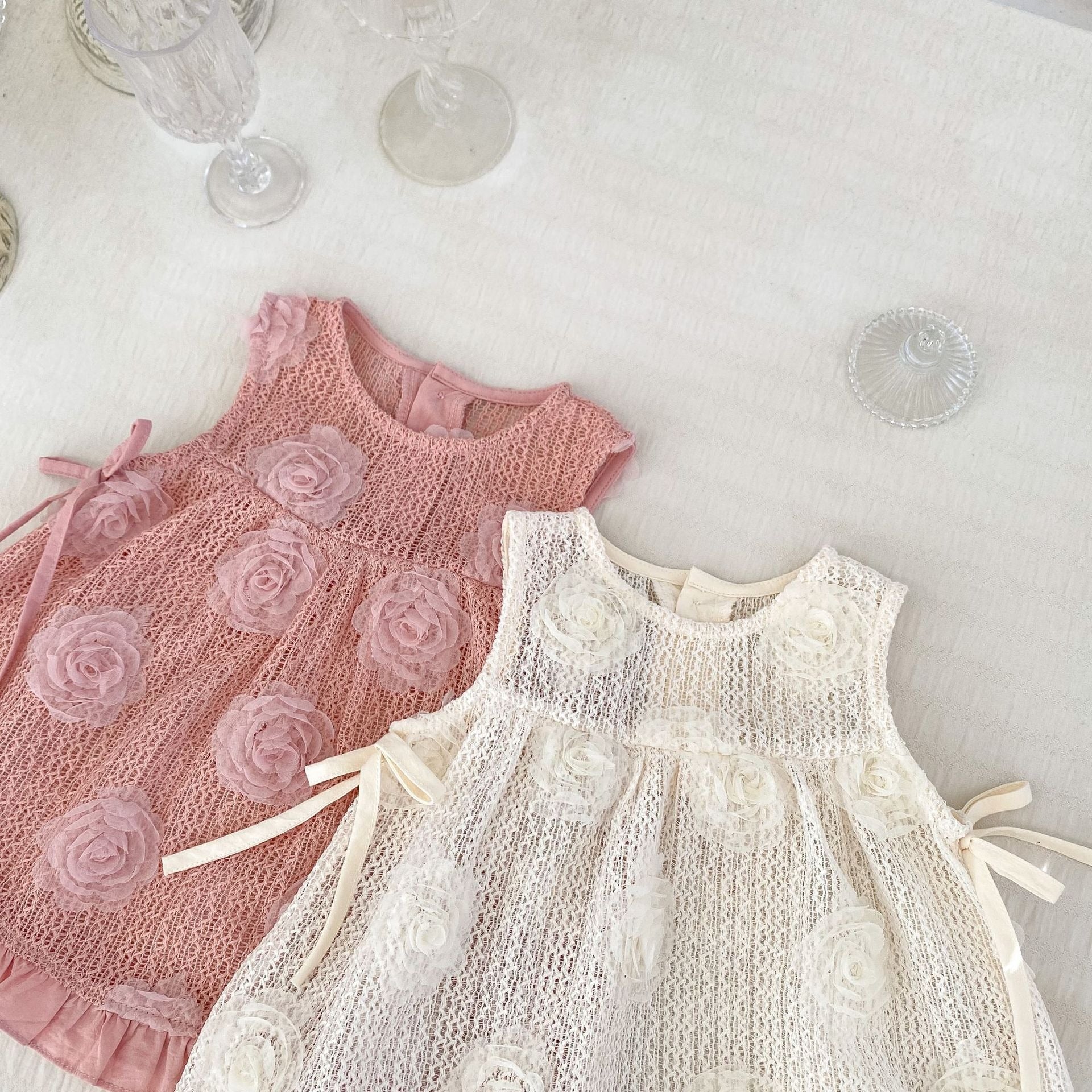 Layla 2 in 1 Baby Girls Romper and Dress Set