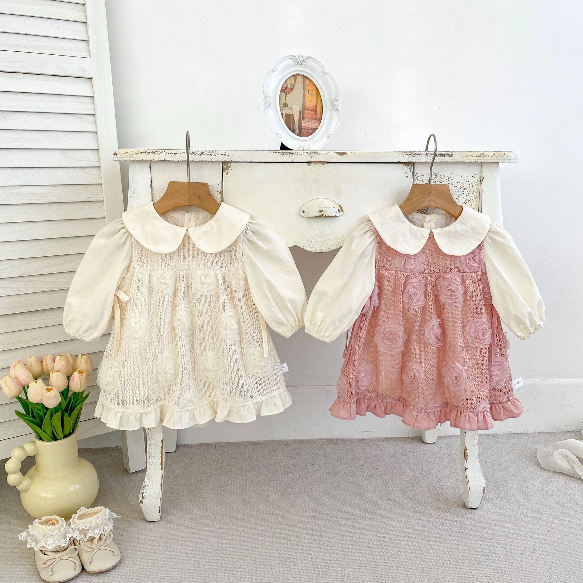 Layla 2 in 1 Baby Girls Romper and Dress Set