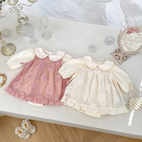 Layla 2 in 1 Baby Girls Romper and Dress Set