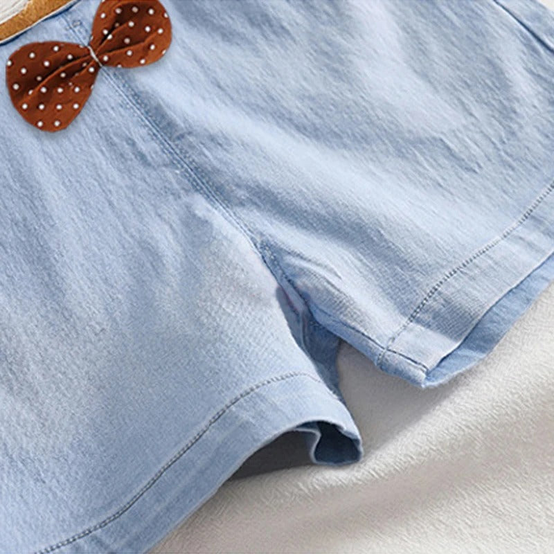 Light Denim Boys and Girls 3D Teddy Jumpsuit