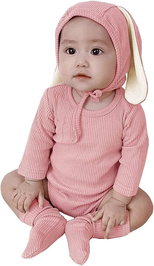 Little Baby Boy Girl Bunny Romper Set (with Hat and Socks)