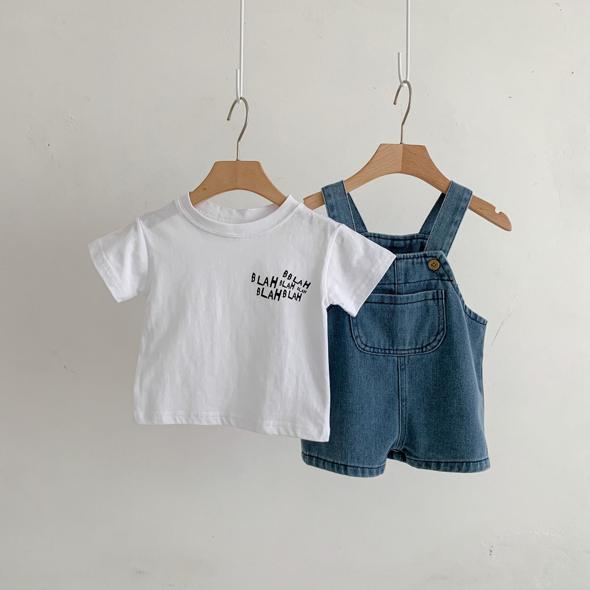 Little Denim Boys and Girls Jumpsuit Set