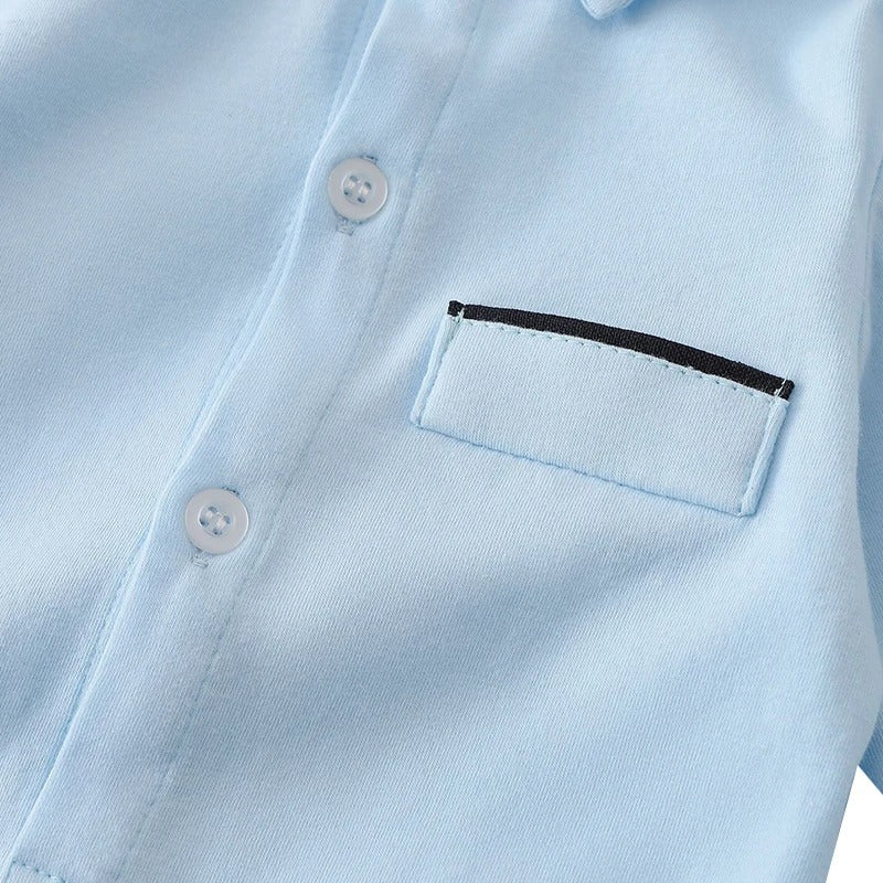 Little Man Suspender Baby Boys Romper Set with Hat