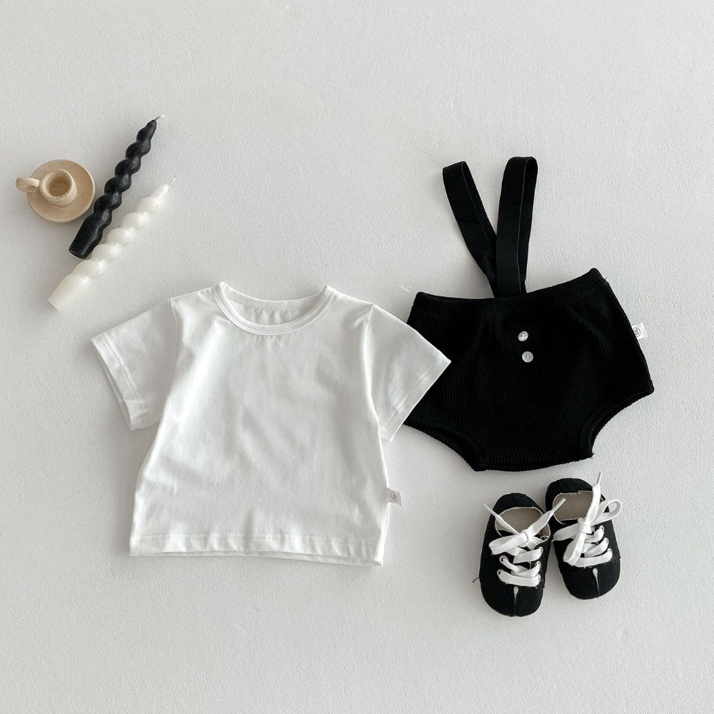 Mini Classic Suspender Boys Romper Set