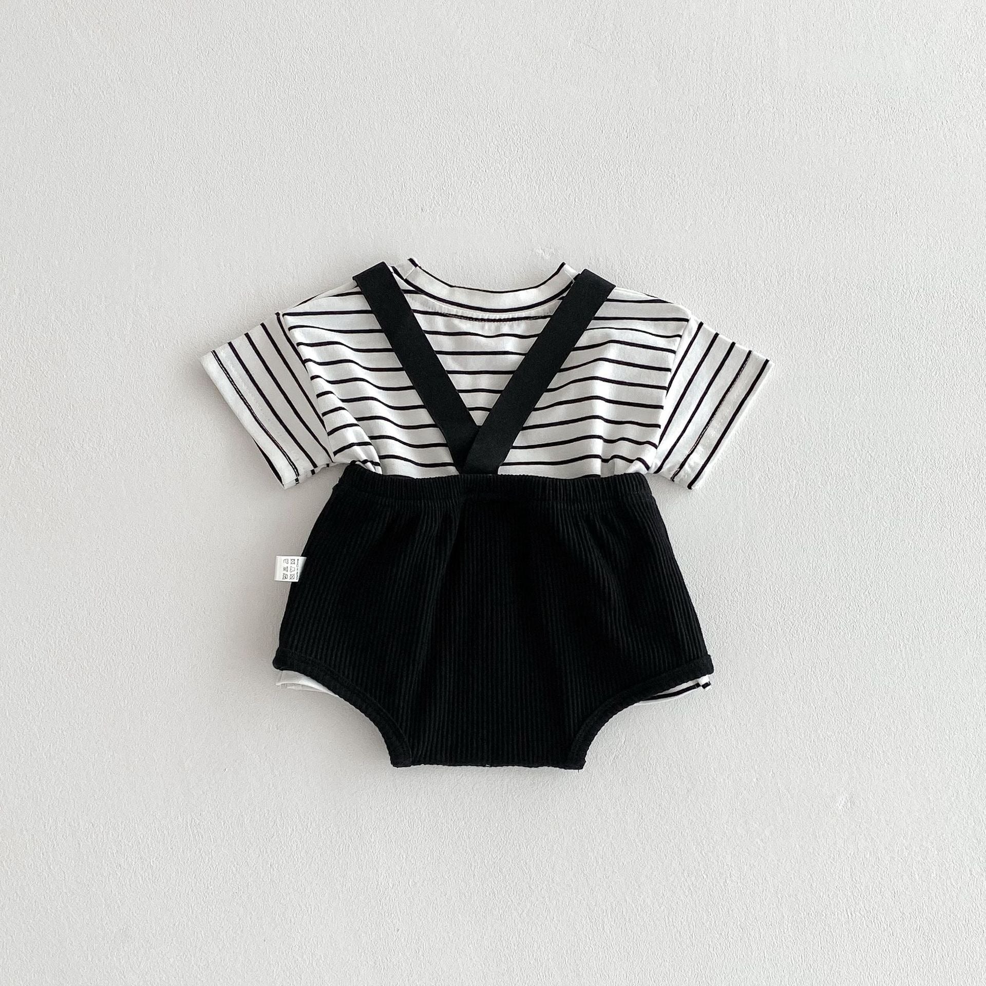 Mini Classic Suspender Boys Romper Set