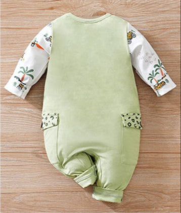 Green Vacation Baby Boys Girls Romper