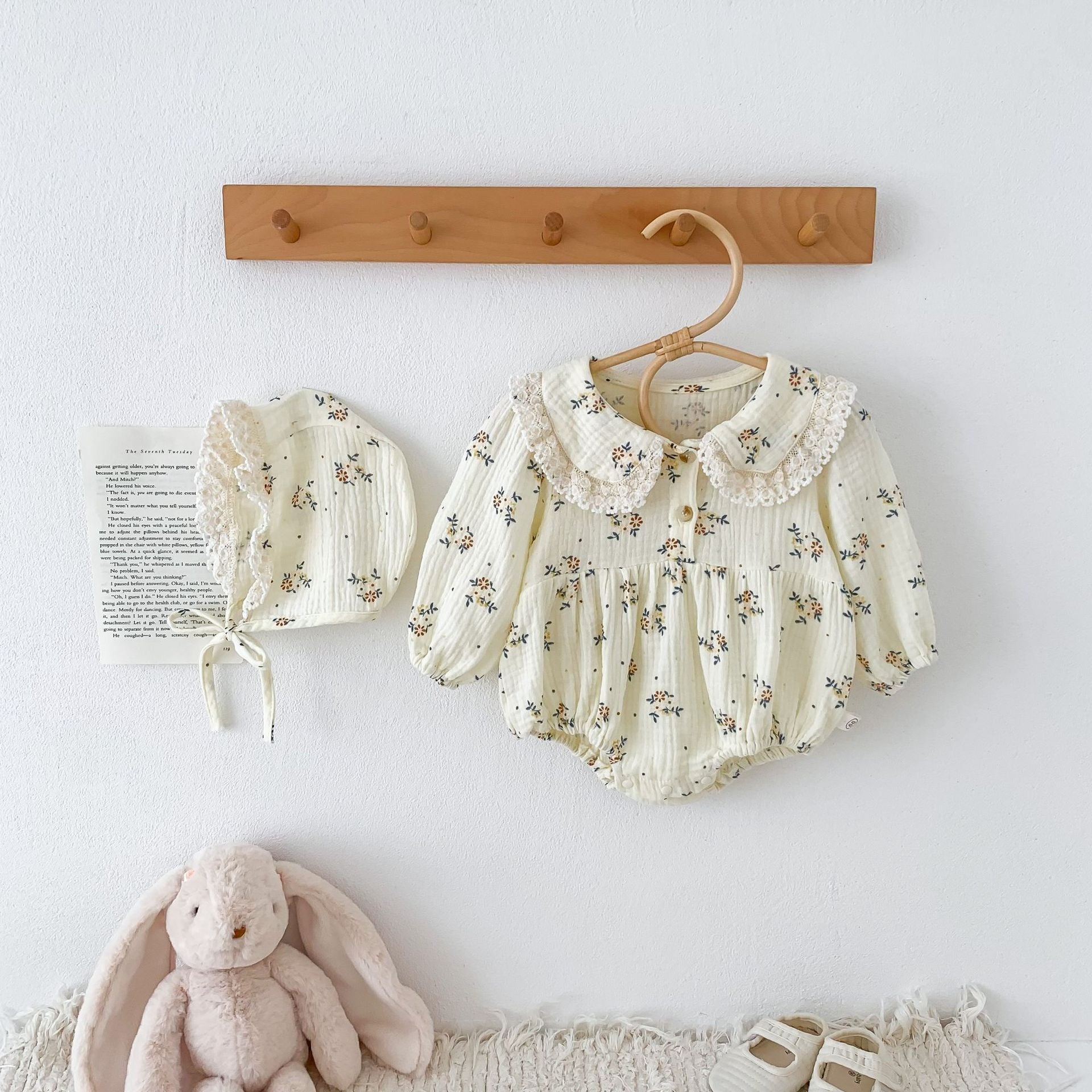 Bella Organic Baby Girls Romper with Cap