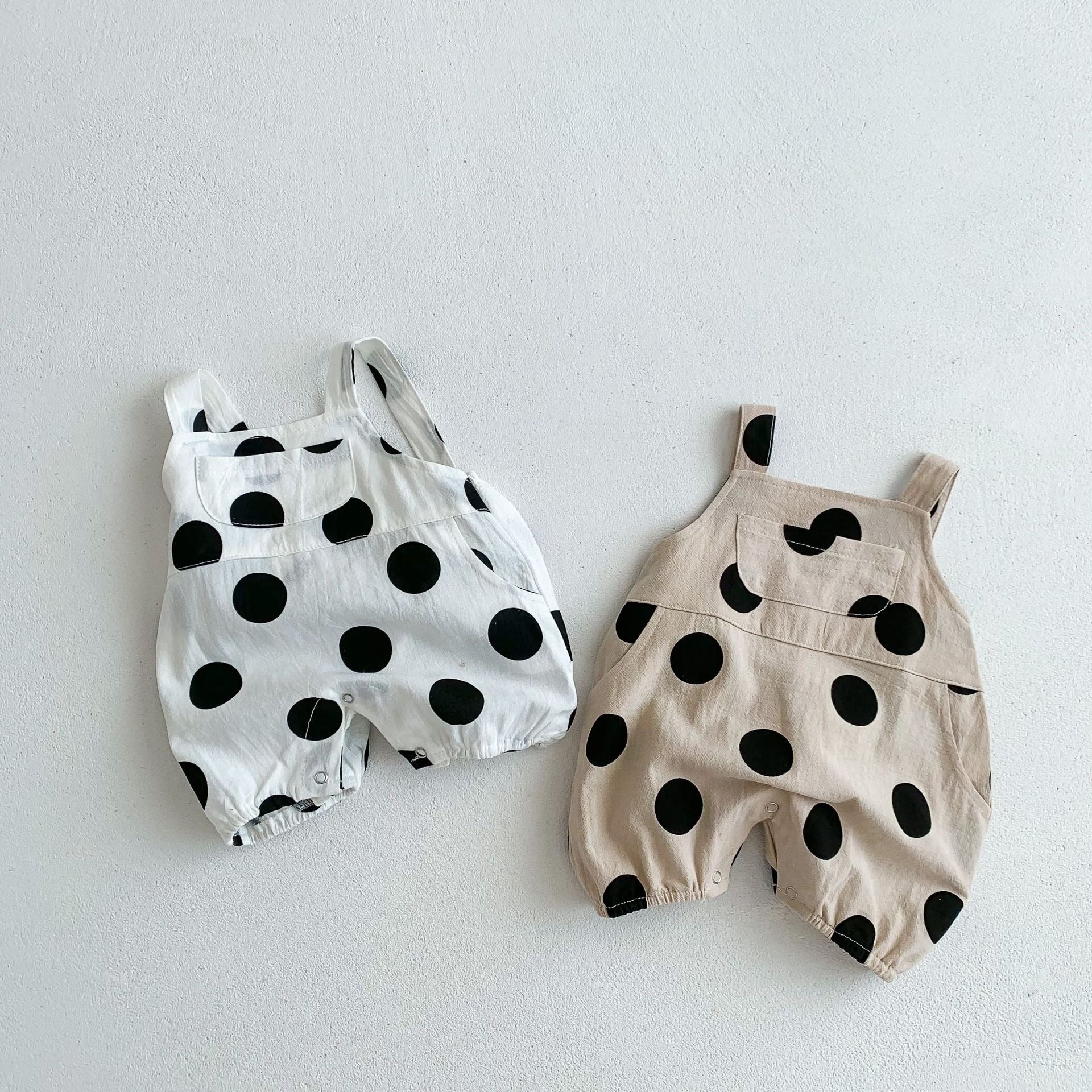 Polka Pop Baby Boys and Girls Jumpsuit with Hat