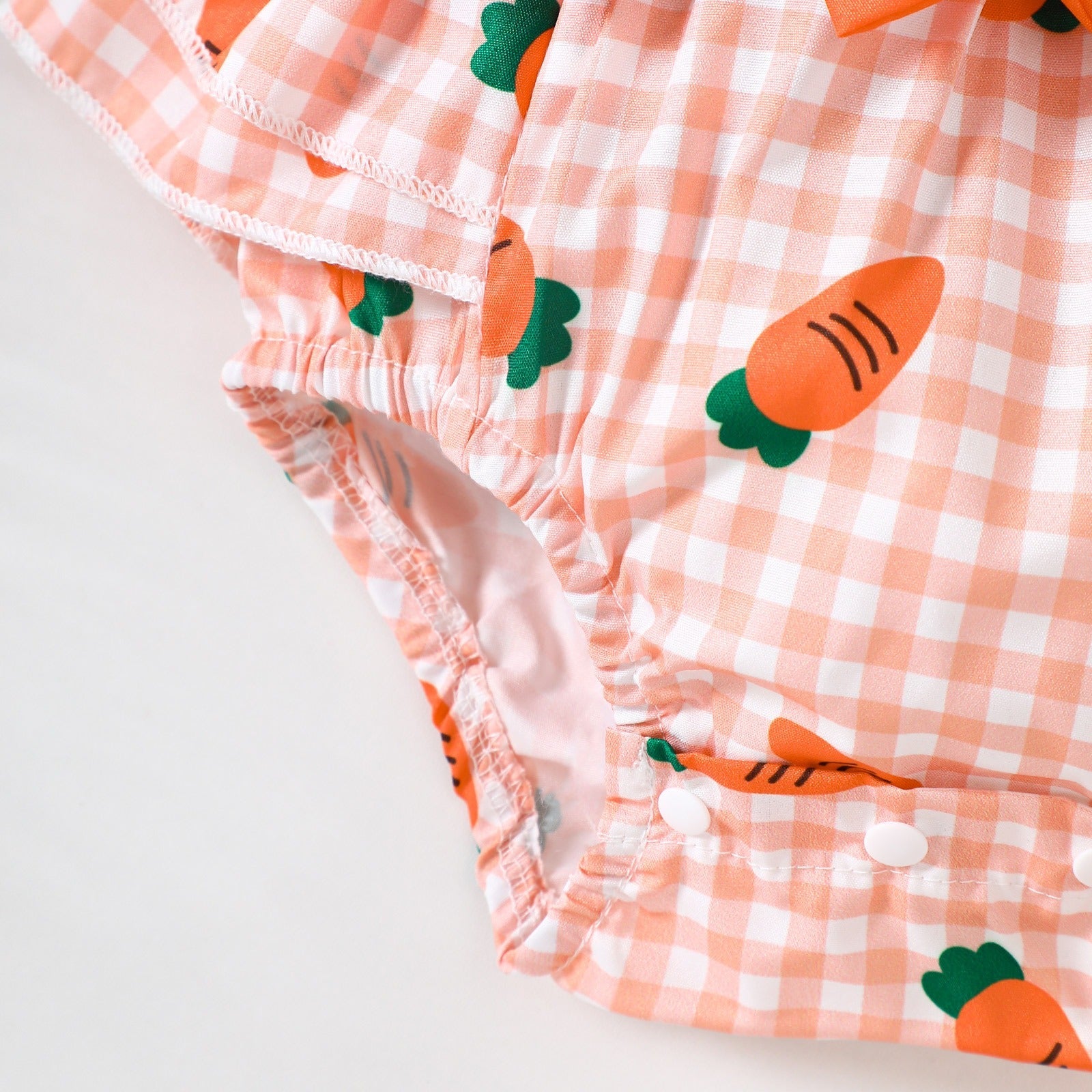 Kyra Carrot Baby Girls Fancy Romper with Headbow