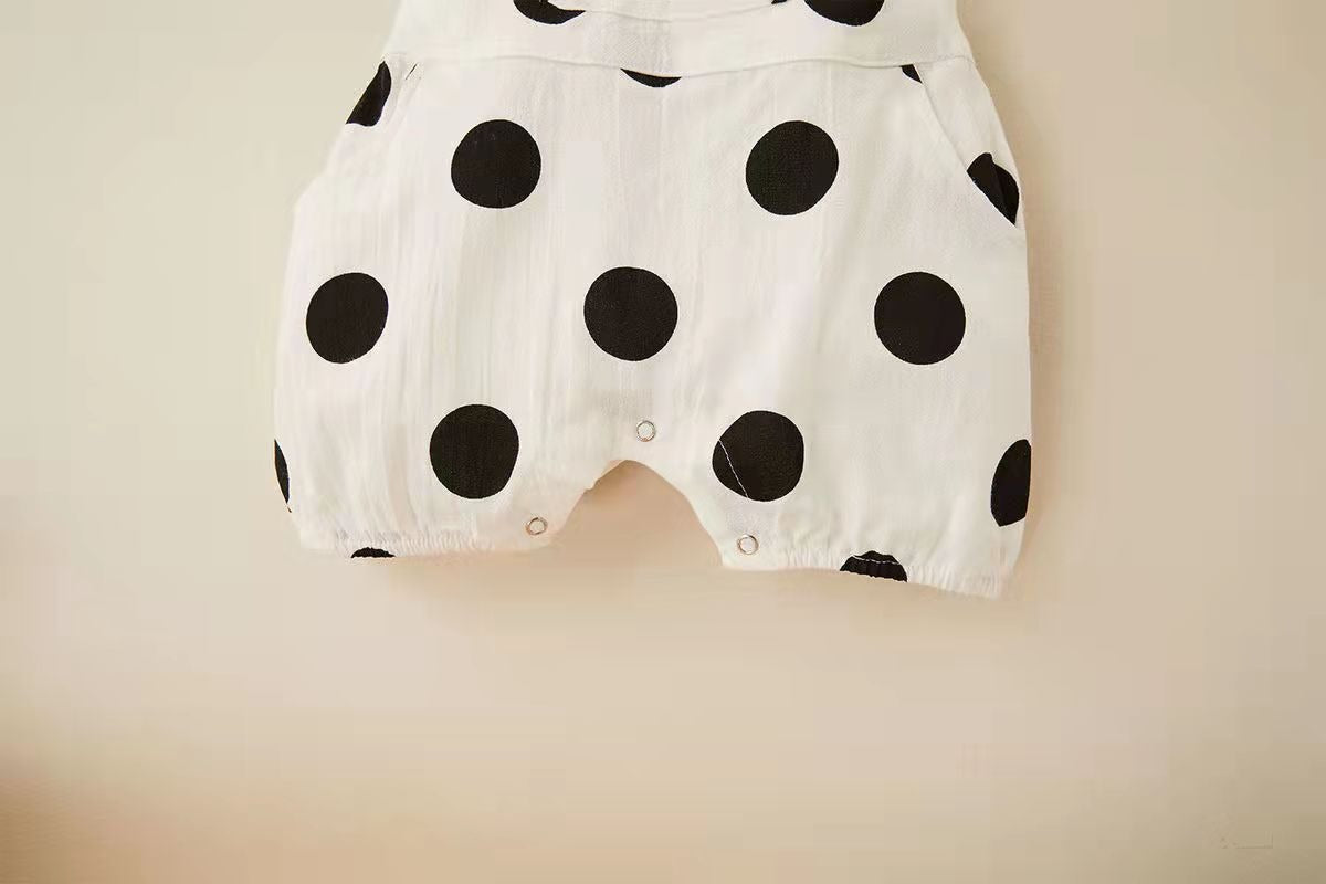 Polka Pop Baby Boys and Girls Jumpsuit with Hat