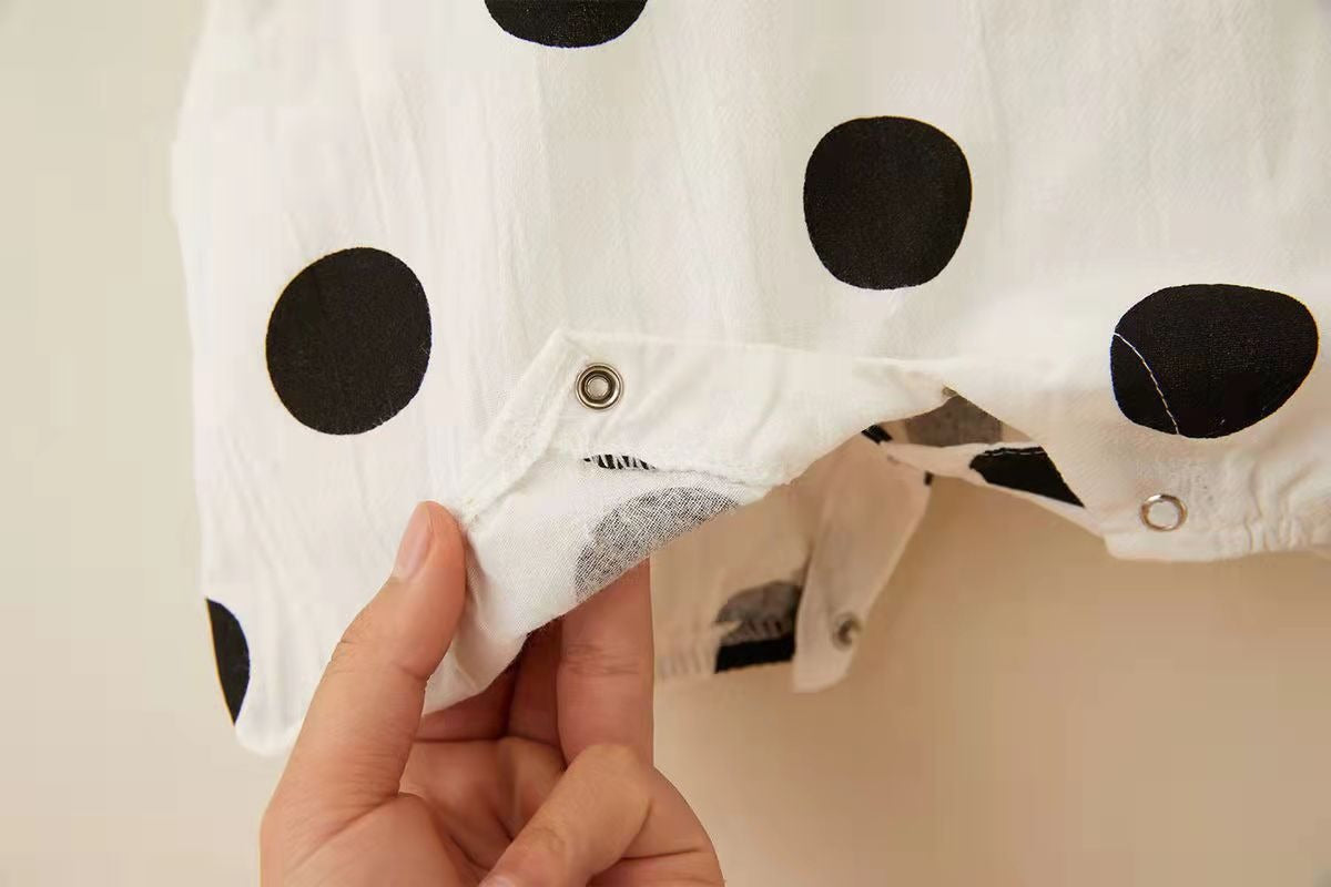 Polka Pop Baby Boys and Girls Jumpsuit with Hat