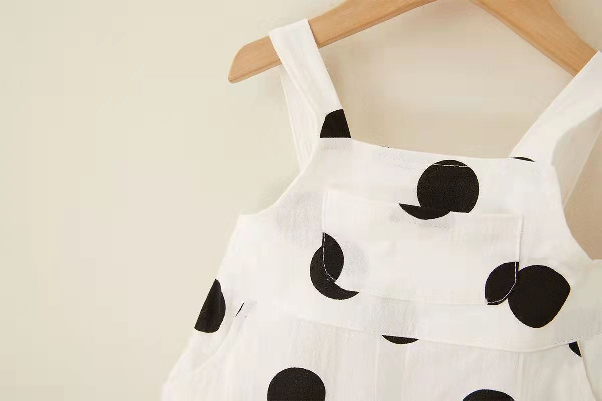 Polka Pop Baby Boys and Girls Jumpsuit with Hat