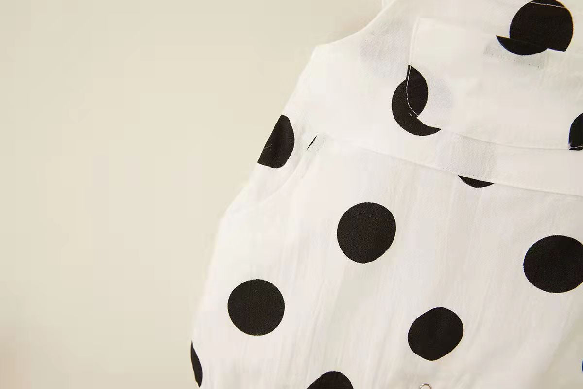 Polka Pop Baby Boys and Girls Jumpsuit with Hat