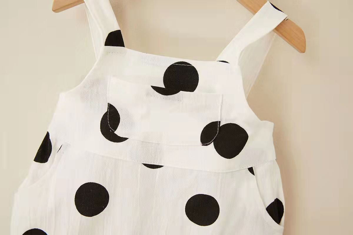 Polka Pop Baby Boys and Girls Jumpsuit with Hat