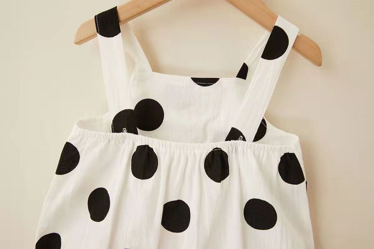 Polka Pop Baby Boys and Girls Jumpsuit with Hat