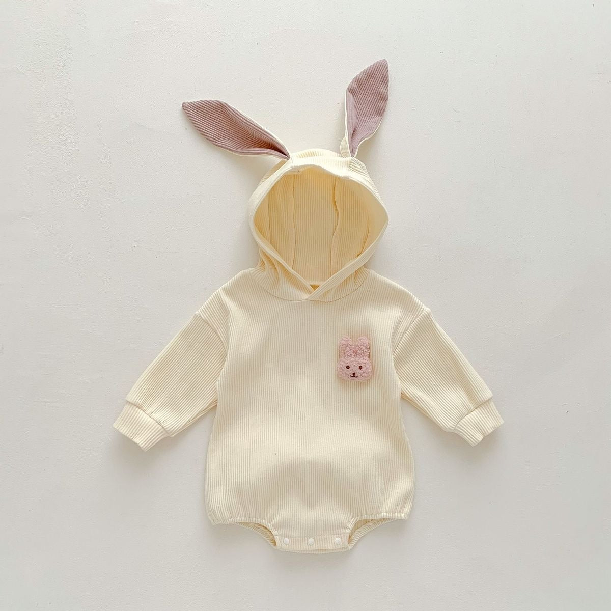 Rabbit Tail Hooded Baby Boys and Girls Onesie