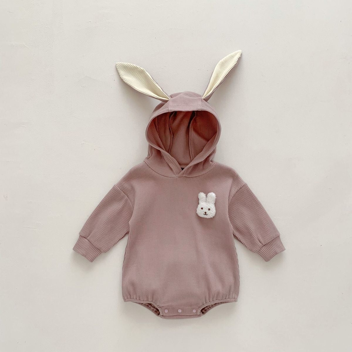 Rabbit Tail Hooded Baby Boys and Girls Onesie