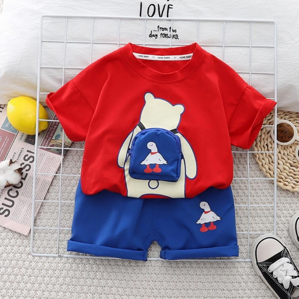 Red Bear Boys Set with 3D Bag