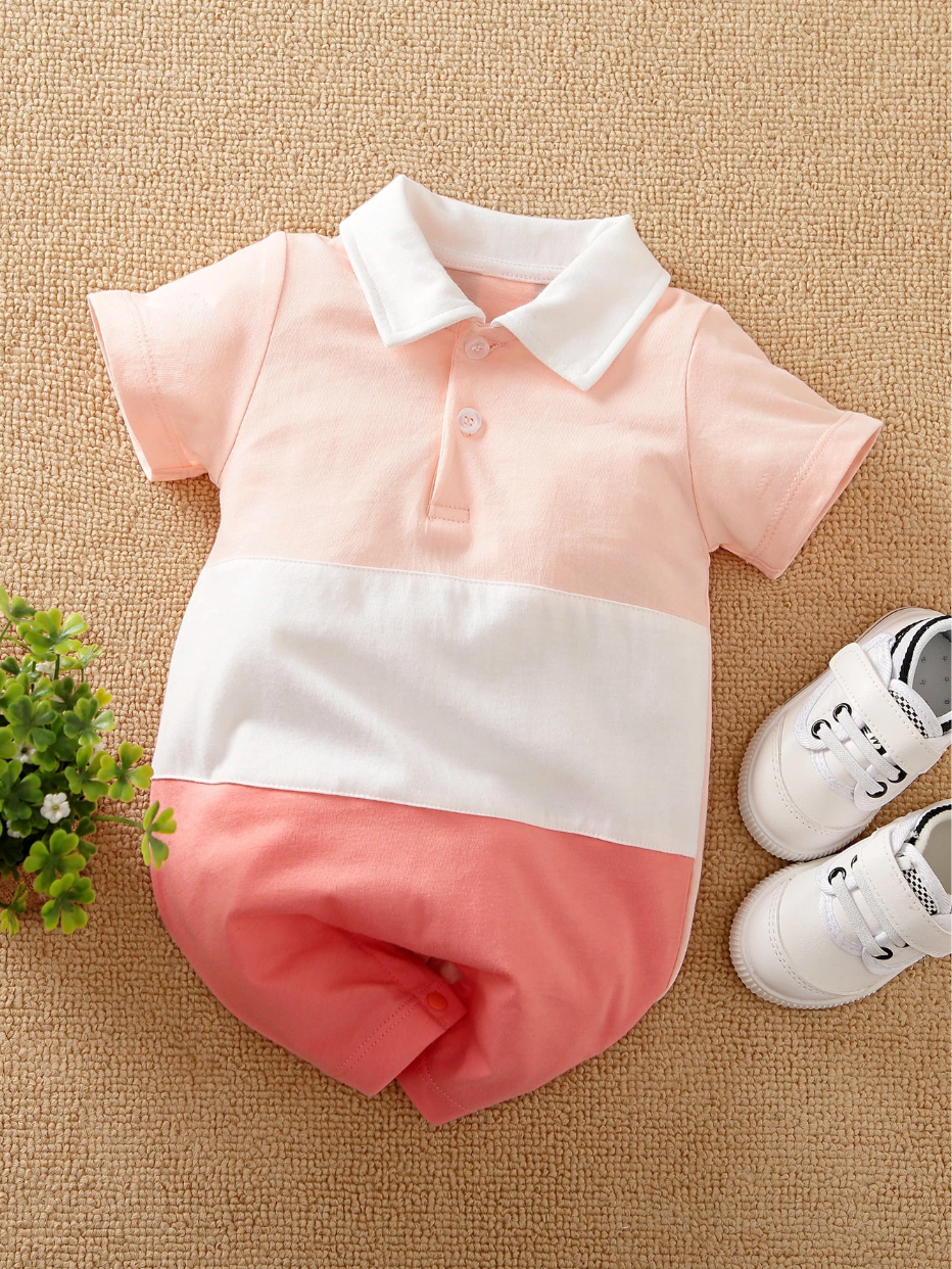 Soft Gentle Baby Boys Polo Romper