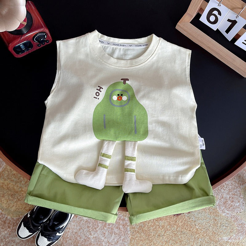 Sleeveless Cool Baby Boys 3D Design Set