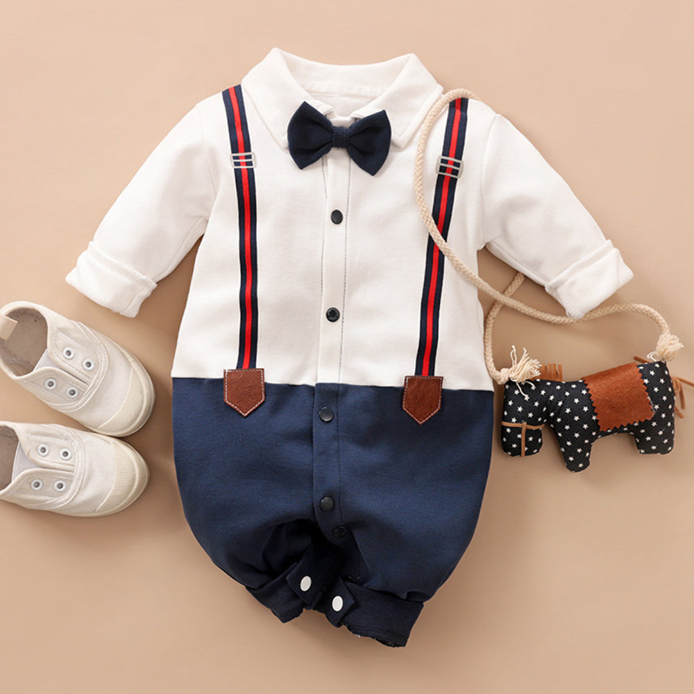 Suspender Retro Boys Party Romper