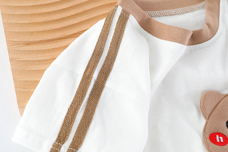 Teddy Attached Boys T-shirt and Bottom Sets