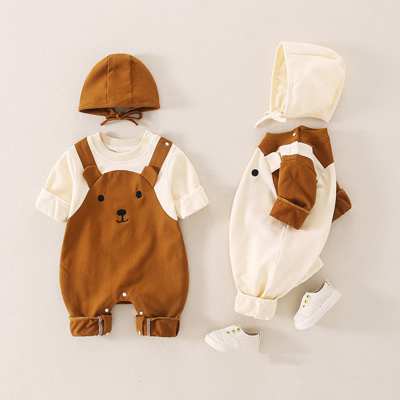 Teddy Bear Baby Boys and Girls Jumpsuit (With Hat)