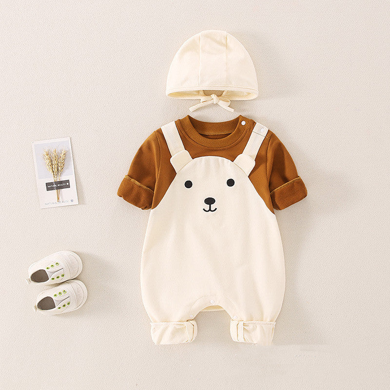 Teddy Bear Baby Boys and Girls Jumpsuit (With Hat)