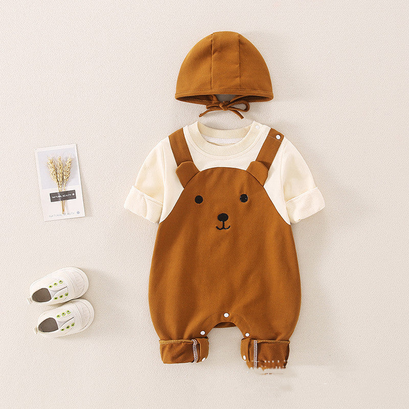 Teddy Bear Baby Boys and Girls Jumpsuit (With Hat)