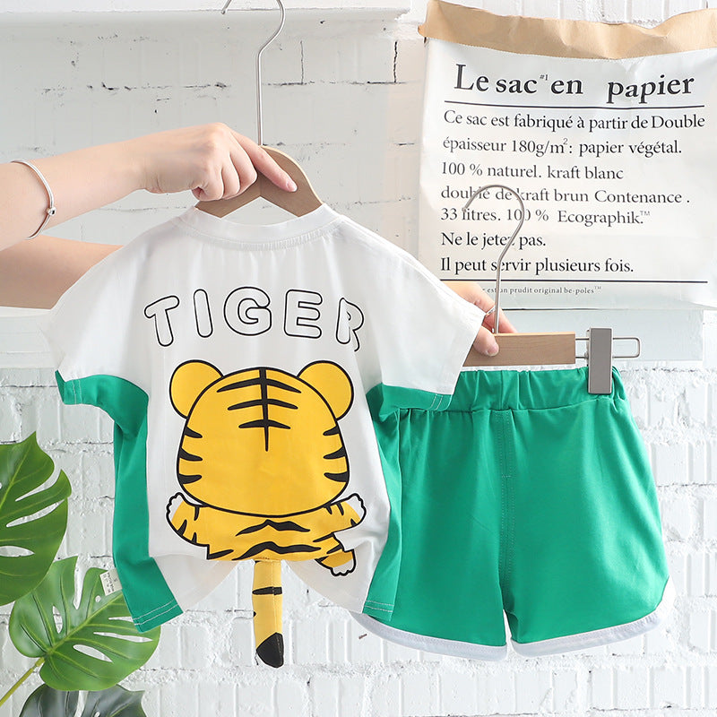 Tiger 3D Tailed T-shirt & Shorts Set