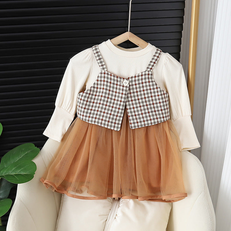 Vintage Girls Two Piece Jacket Frill Dress