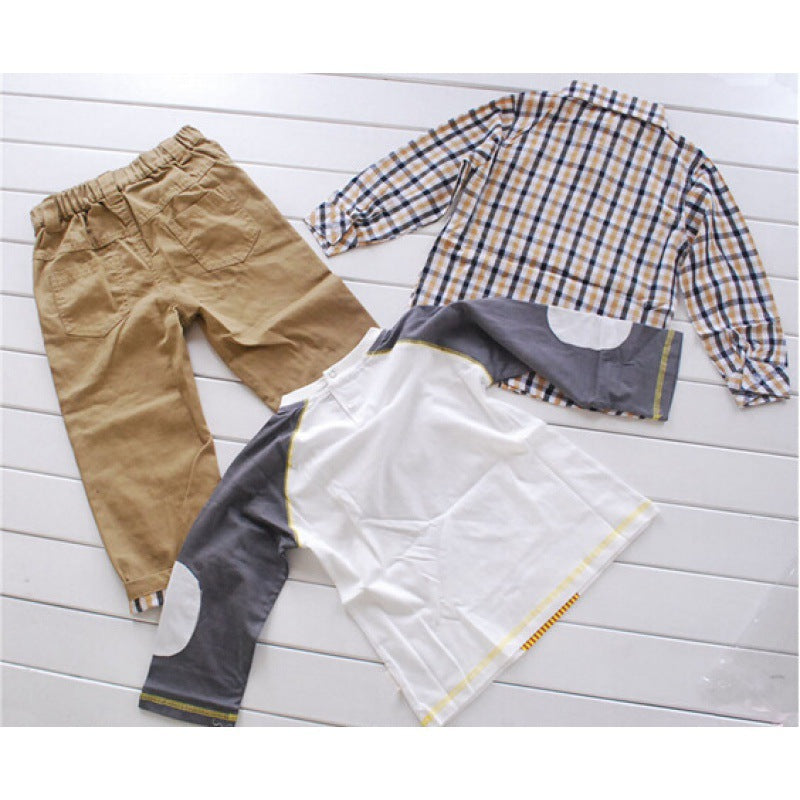 Checkered Jacket Three Piece Set